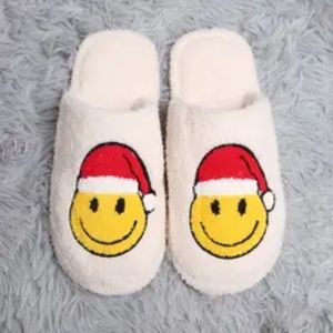 Smiley Santa Hat Slippers